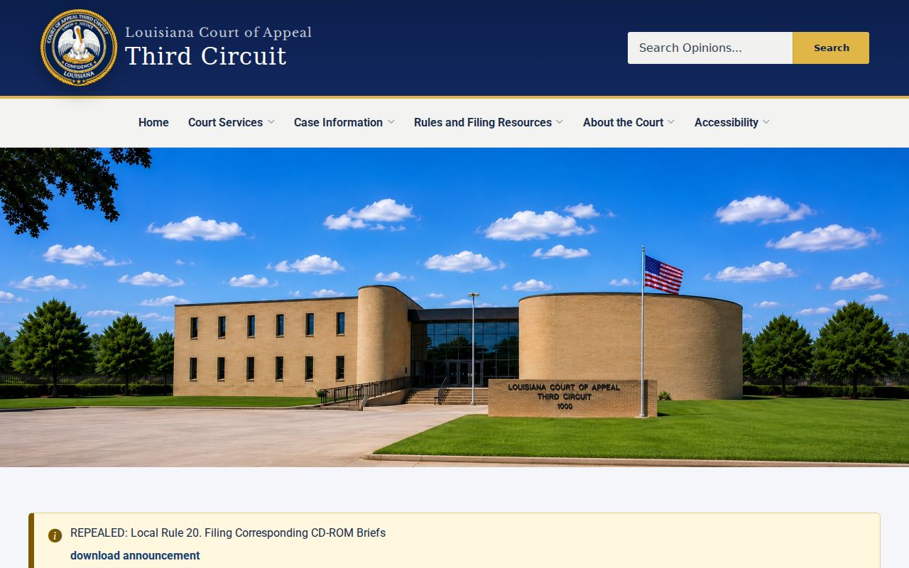 Vernon Parish court calendar Louisiana Third Circuit current appellate docket
