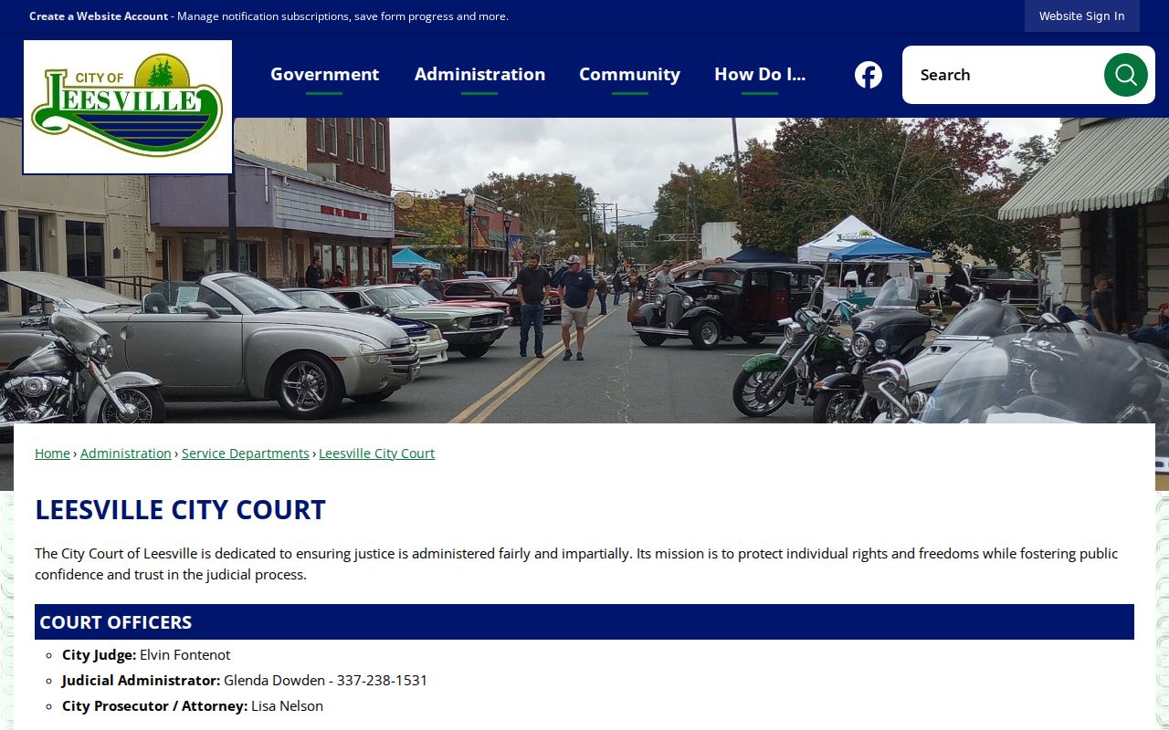 Leesville court docket contact through official Leesville City Court
