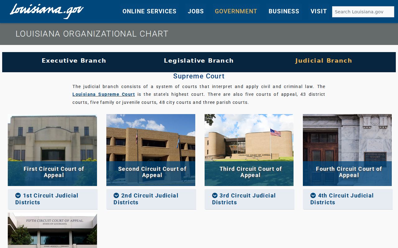 Vernon Parish traffic court records within the Louisiana judicial branch hierarchy